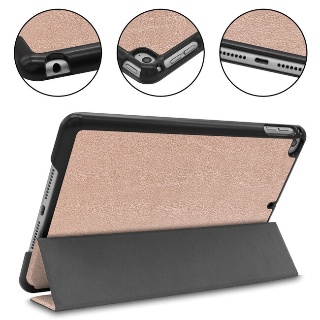 Tablet hoes geschikt voor iPad Mini 2021 - Tri-Fold Book Case - Rosé-Goud