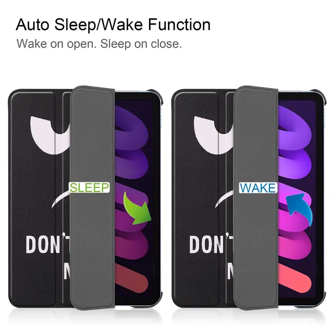 Case2go - Tablet hoes geschikt voor Apple iPad Mini 7 (2024) - 8.3 inch - TPU Book Case met Apple Pencil Houder - Don't Touch Me