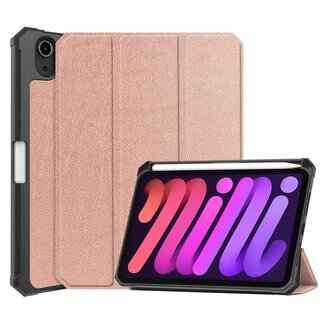 Case2go Case2go - Tablet hoes geschikt voor Apple iPad Mini 7 (2024) - 8.3 inch - TPU Book Case met Apple Pencil Houder - Rosé Goud