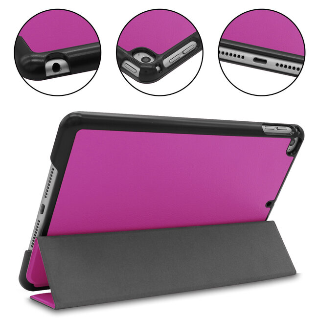 Tablet hoes geschikt voor iPad Mini 2021 - Tri-Fold Book Case - Paars