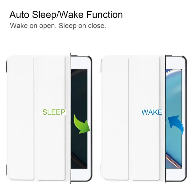 Tablet hoes geschikt voor Apple iPad Mini 7 (2024) - Tri-Fold Book Case - met Auto/Wake functie - Wit