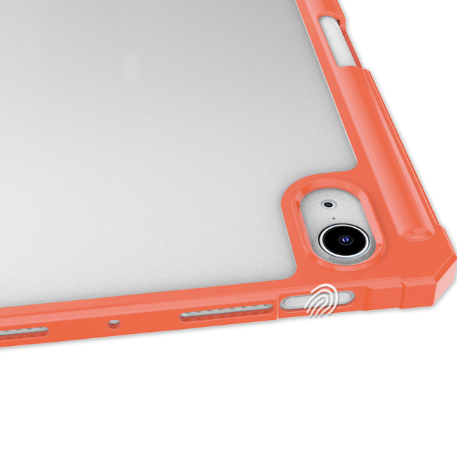 Tablet hoes geschikt voor Apple iPad Mini 7 (2024) - Acrylic Trifold case - met Auto/Wake functie en Magneetsluiting - Oranje