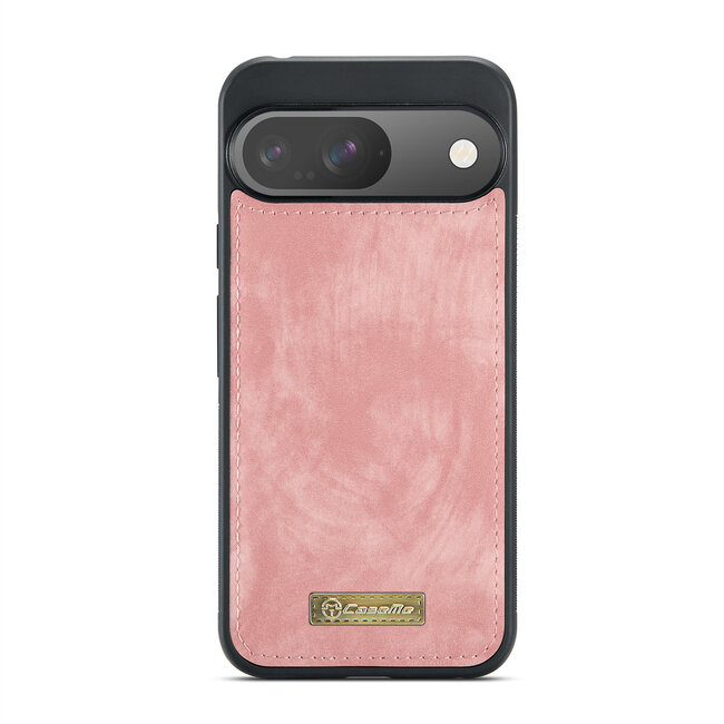 CaseMe - Telefoonhoesje geschikt voor Google Pixel 9/9 Pro - 2 in 1 Book Case en Back Cover - Lichtroze