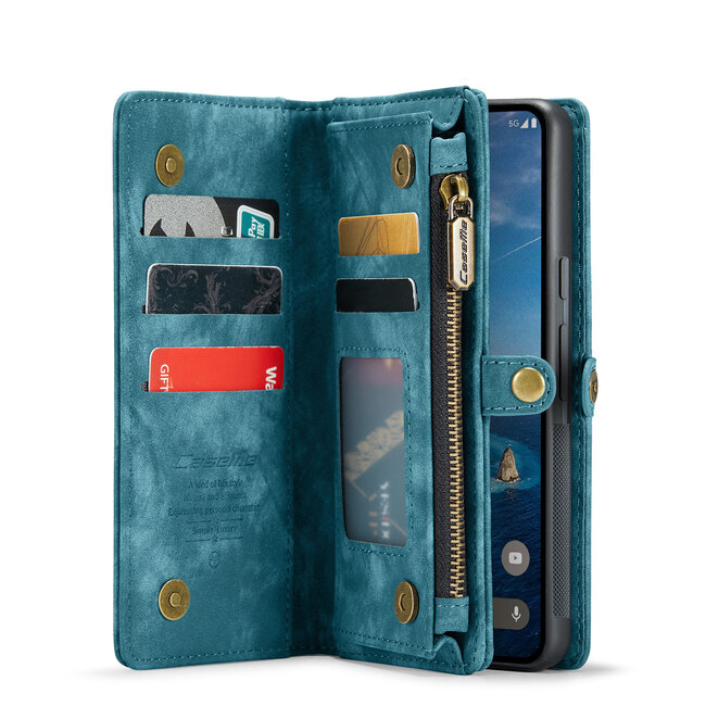 CaseMe - Telefoonhoesje geschikt voor Google Pixel 9/9 Pro - 2 in 1 Book Case en Back Cover - Blauw