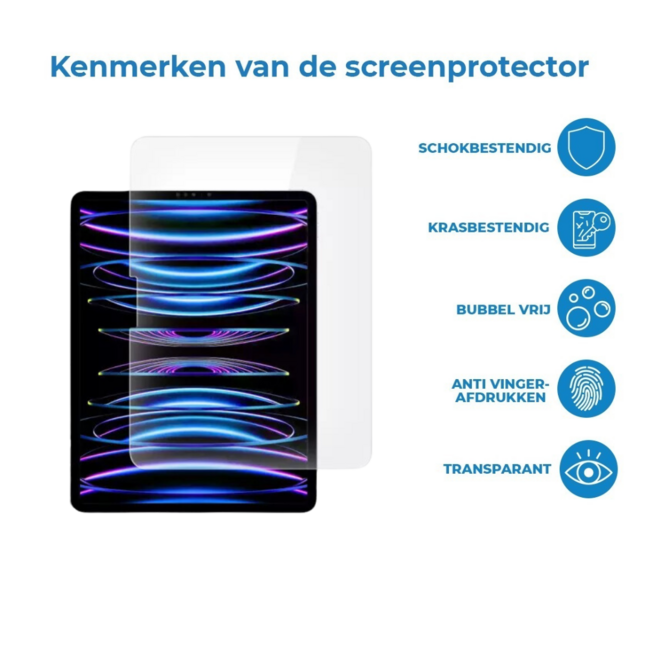 Case2go - Tablet Screenprotector geschikt voor Apple iPad Air 13 (2024/2025) - 13 Inch - Tempered Glass - Case Friendly - Transparant