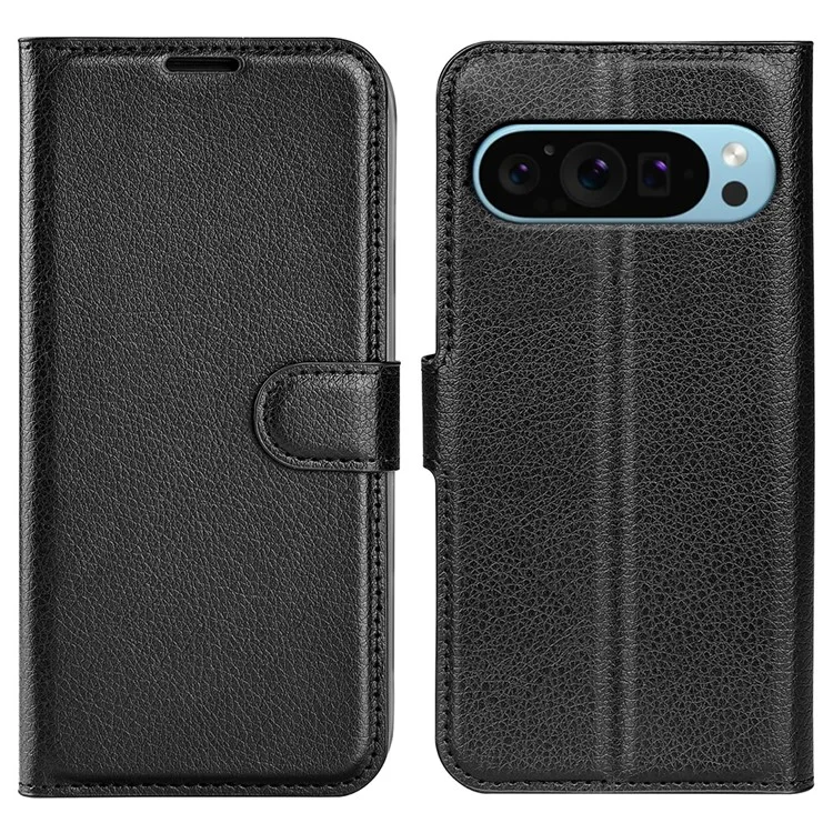 Case2go - Telefoon hoesje geschikt voor Google Pixel 9 - Wallet Book case - Met Magnetische Sluiting - Zwart afbeelding