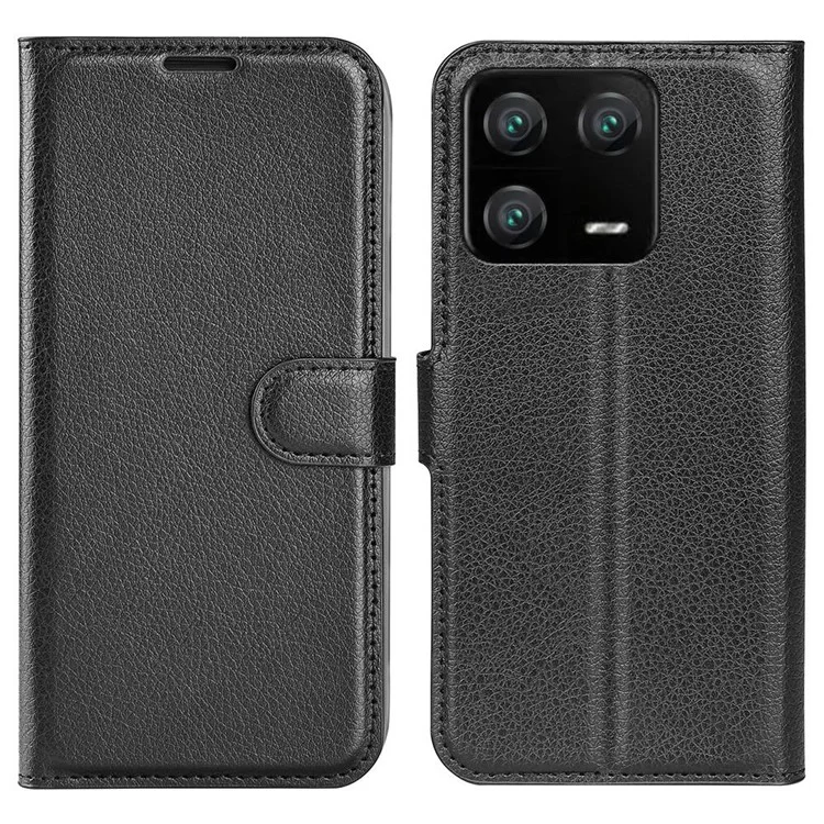 Case2go - Telefoon hoesje geschikt voor Xiaomi 13 Pro 5G - Wallet Book case - Met Magnetische Sluiting - Zwart afbeelding