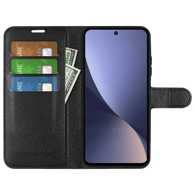 Case2go - Telefoon hoesje geschikt voor Xiaomi 13 Pro 5G - Wallet Book case - Met Magnetische Sluiting - Zwart