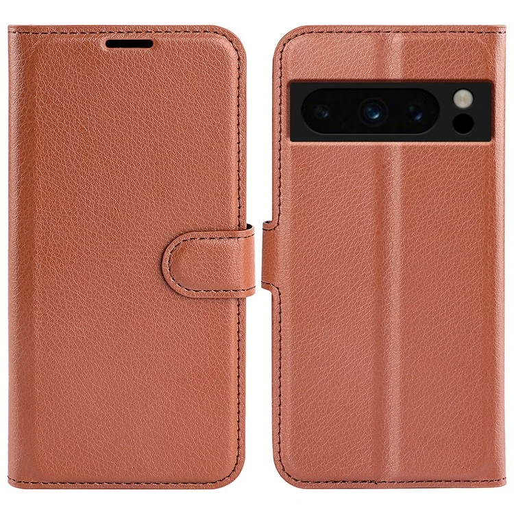 Case2go - Telefoon hoesje geschikt voor Google Pixel 8 Pro - Wallet Book case - Met Magnetische Sluiting - Bruin afbeelding