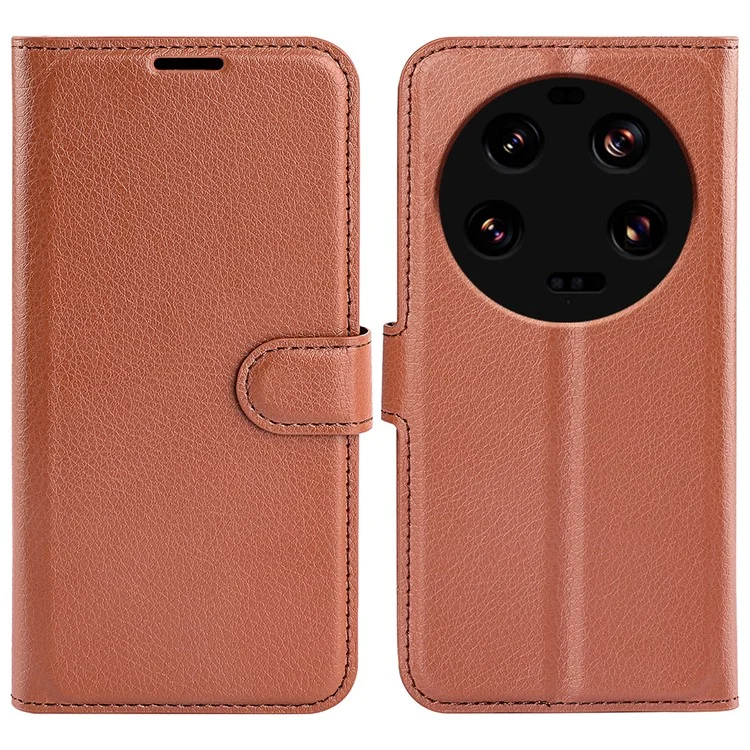 Case2go - Telefoon hoesje geschikt voor Xiaomi 13 Ultra - Wallet Book case - Met Magnetische Sluiting - Bruin afbeelding