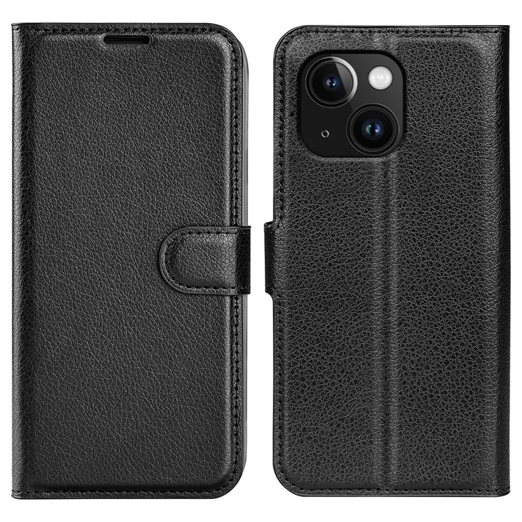 Case2go - Telefoon hoesje geschikt voor Apple iPhone 15 Plus - Wallet Book case - Met Magnetische Sluiting - Zwart afbeelding