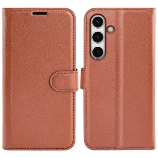 Case2go Case2go - Telefoon hoesje geschikt voor Samsung Galaxy S24 FE - Wallet Book case - Met Magnetische Sluiting - Bruin