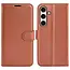 Case2go - Telefoon hoesje geschikt voor Samsung Galaxy S24 FE - Wallet Book case - Met Magnetische Sluiting - Bruin