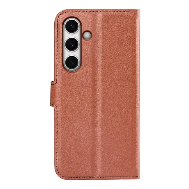 Case2go - Telefoon hoesje geschikt voor Samsung Galaxy S24 FE - Wallet Book case - Met Magnetische Sluiting - Bruin