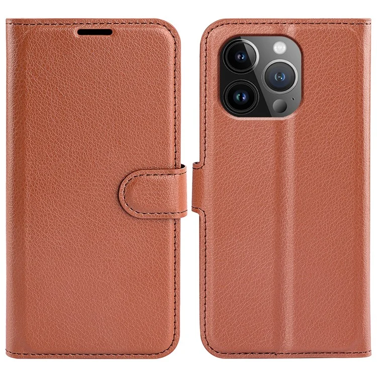 Case2go - Telefoon hoesje geschikt voor Apple iPhone 15 Pro Max - Wallet Book case - Met Magnetische Sluiting - Bruin afbeelding