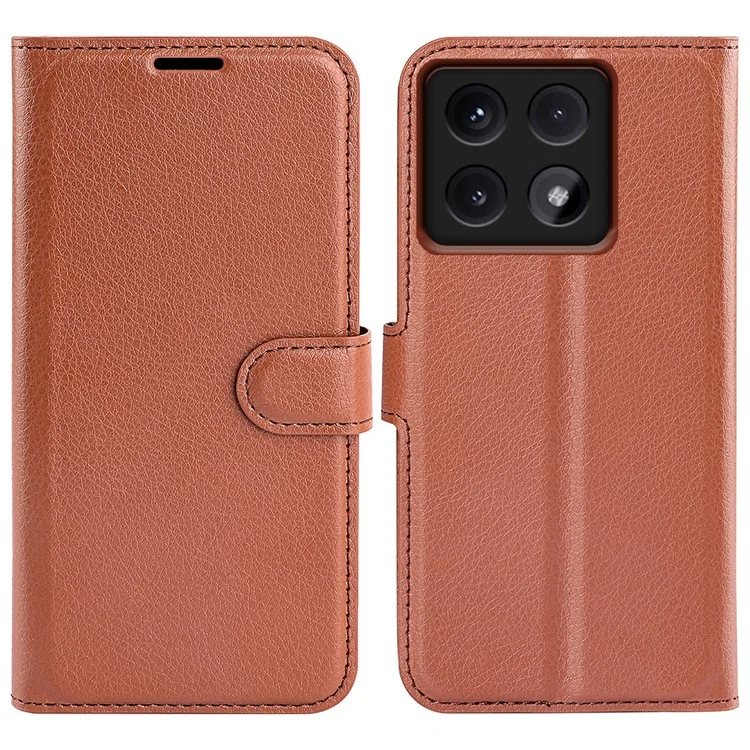 Case2go - Telefoon hoesje geschikt voor Xiaomi 14T Pro - Wallet Book case - Met Magnetische Sluiting - Bruin afbeelding