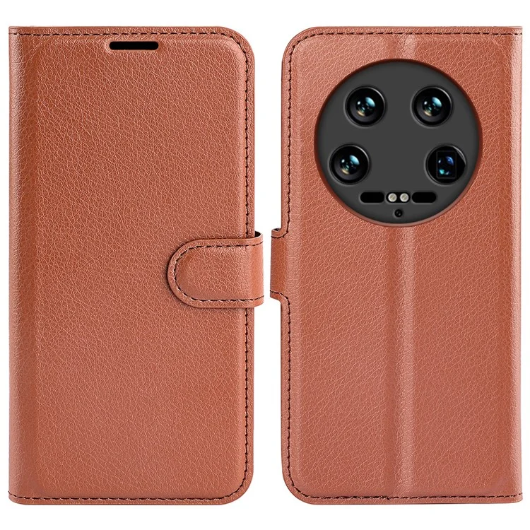 Case2go - Telefoon hoesje geschikt voor Xiaomi 14 Ultra - Wallet Book case - Met Magnetische Sluiting - Bruin afbeelding