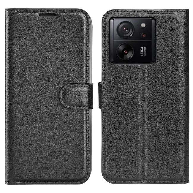 Case2go - Telefoon hoesje geschikt voor Xiaomi 13T Pro - Wallet Book case - Met Magnetische Sluiting - Zwart