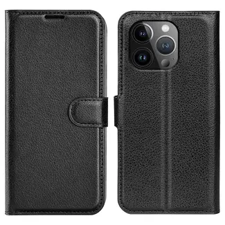 Case2go Case2go - Telefoon hoesje geschikt voor Apple iPhone 15 Pro Max - Wallet Book case - Met Magnetische Sluiting - Zwart