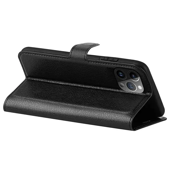 Case2go - Telefoon hoesje geschikt voor Apple iPhone 15 Pro Max - Wallet Book case - Met Magnetische Sluiting - Zwart