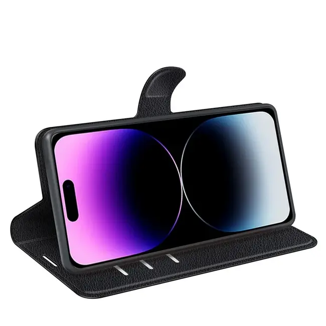 Case2go - Telefoon hoesje geschikt voor Apple iPhone 15 Pro Max - Wallet Book case - Met Magnetische Sluiting - Zwart