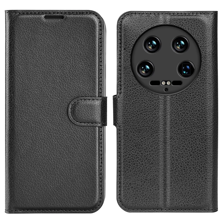 Case2go - Telefoon hoesje geschikt voor Xiaomi 14 Ultra - Wallet Book case - Met Magnetische Sluiting - Zwart afbeelding