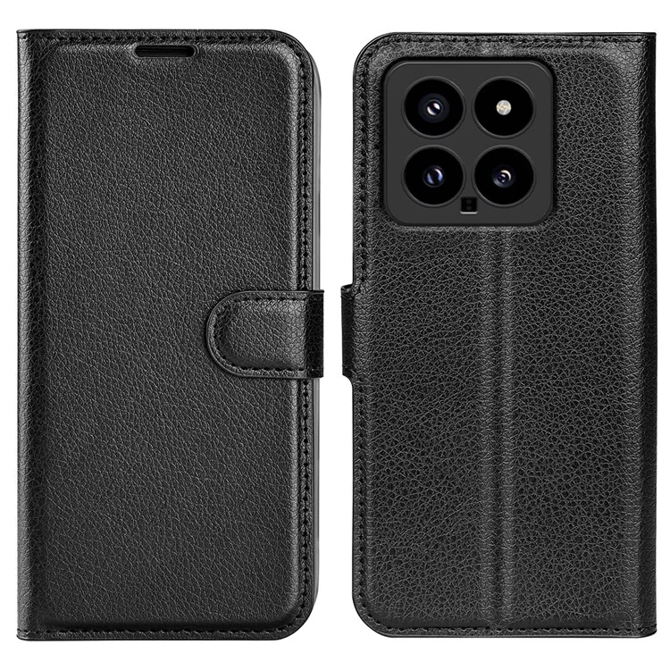 Case2go - Telefoon hoesje geschikt voor Xiaomi 14 - Wallet Book case - Met Magnetische Sluiting - Zwart afbeelding