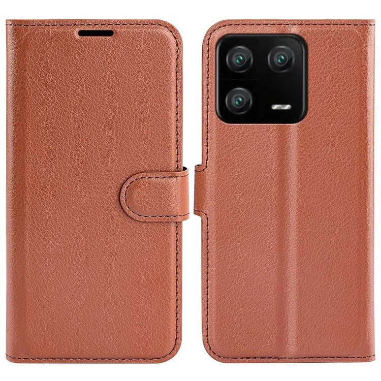 Case2go - Telefoon hoesje geschikt voor Xiaomi 13 Pro 5G - Wallet Book case - Met Magnetische Sluiting - Bruin afbeelding