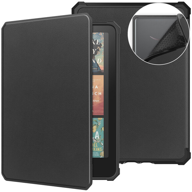 Hoes geschikt voor Amazon Kindle Paperwhite 2024 (12th gen) - 7 Inch - TPU Book Case - Auto/Wake functie - Zwart