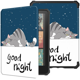Case2go Hoes geschikt voor Amazon Kindle Paperwhite 2024 (12th gen) - 7 Inch - TPU Book Case - Auto/Wake functie - Goodnight