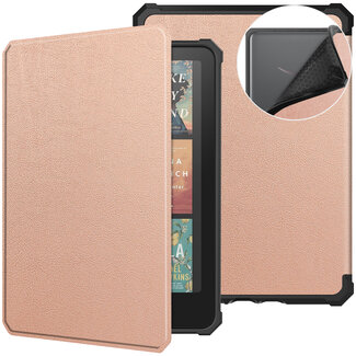 Case2go Hoes geschikt voor Amazon Kindle Paperwhite 2024 (12th gen) - 7 Inch - TPU Book Case - Auto/Wake functie - Rose Gold