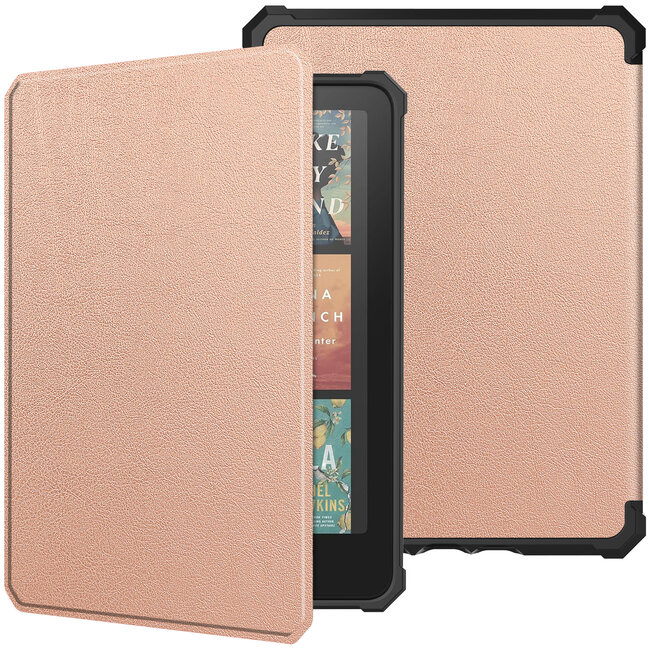 Hoes geschikt voor Amazon Kindle Paperwhite 2024 (12th gen) - 7 Inch - TPU Book Case - Auto/Wake functie - Rose Gold