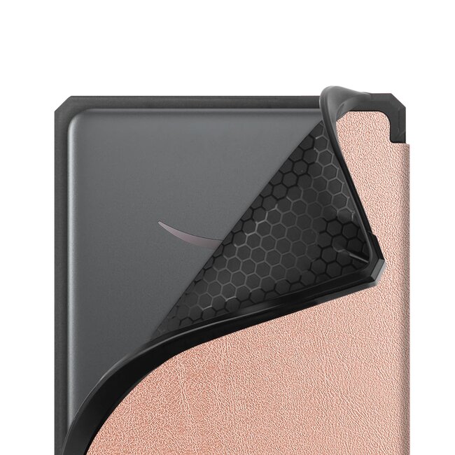 Hoes geschikt voor Amazon Kindle Paperwhite 2024 (12th gen) - 7 Inch - TPU Book Case - Auto/Wake functie - Rose Gold