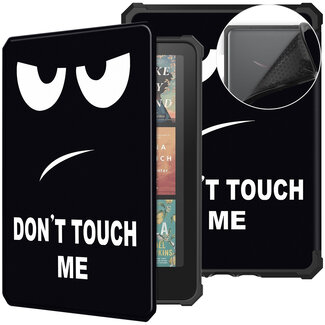 Case2go Hoes geschikt voor Amazon Kindle Paperwhite 2024 (12th gen) - 7 Inch - TPU Book Case - Auto/Wake functie - Don't Touch Me
