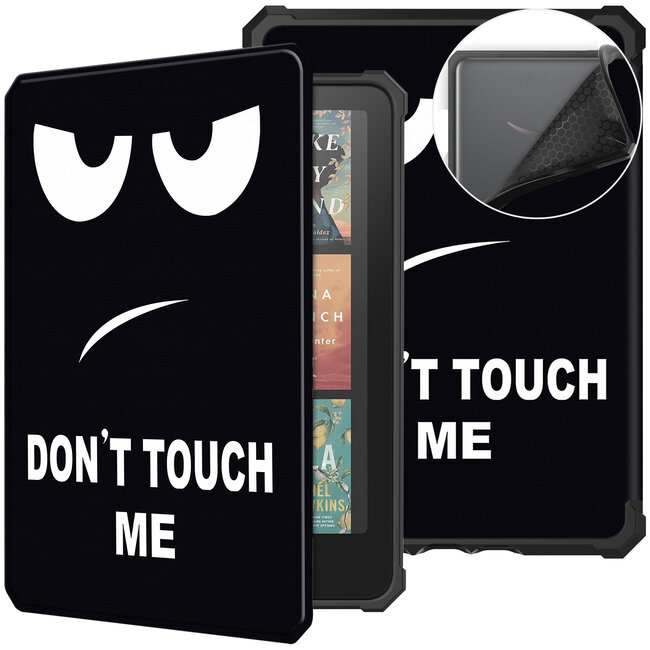 Hoes geschikt voor Amazon Kindle Paperwhite 2024 (12th gen) - 7 Inch - TPU Book Case - Auto/Wake functie - Don't Touch Me