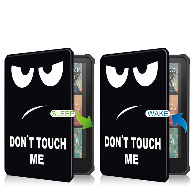 Hoes geschikt voor Amazon Kindle Paperwhite 2024 (12th gen) - 7 Inch - TPU Book Case - Auto/Wake functie - Don't Touch Me
