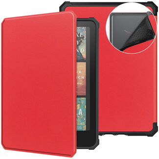 Case2go Hoes geschikt voor Amazon Kindle Paperwhite 2024 (12th gen) - 7 Inch - TPU Book Case - Auto/Wake functie - Rood