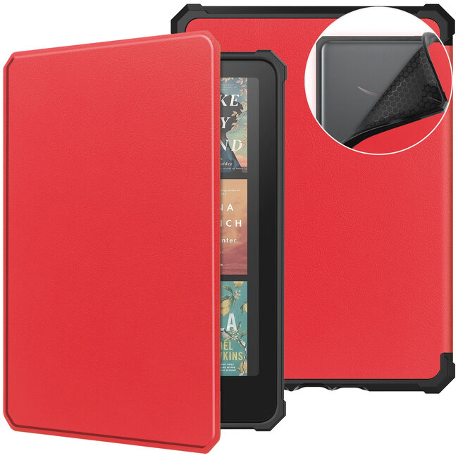 Hoes geschikt voor Amazon Kindle Paperwhite 2024 (12th gen) - 7 Inch - TPU Book Case - Auto/Wake functie - Rood