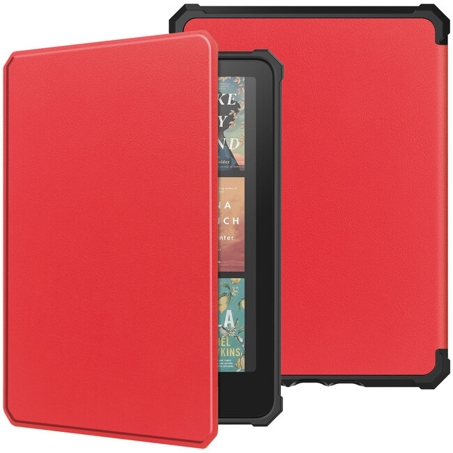 Hoes geschikt voor Amazon Kindle Paperwhite 2024 (12th gen) - 7 Inch - TPU Book Case - Auto/Wake functie - Rood