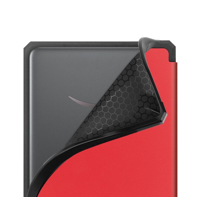 Hoes geschikt voor Amazon Kindle Paperwhite 2024 (12th gen) - 7 Inch - TPU Book Case - Auto/Wake functie - Rood
