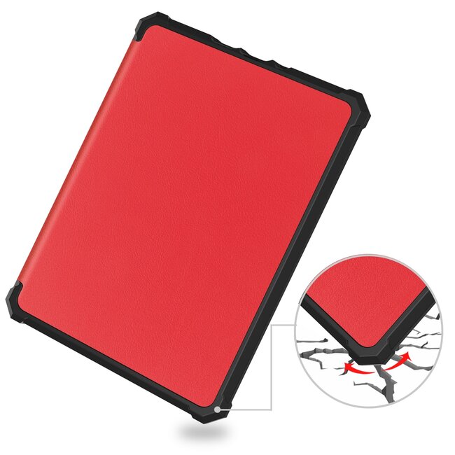 Hoes geschikt voor Amazon Kindle Paperwhite 2024 (12th gen) - 7 Inch - TPU Book Case - Auto/Wake functie - Rood