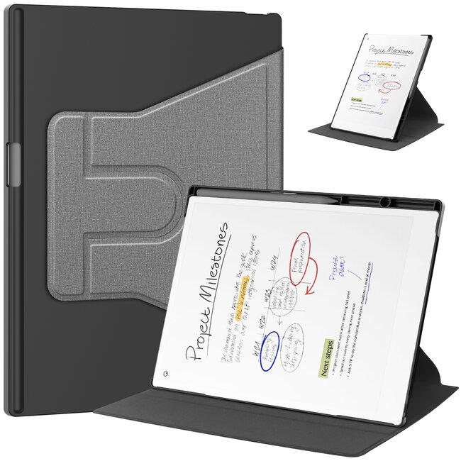 Tablethoes geschikt voor reMarkable Paper Pro (2024) - TPU hoes - Auto Wake/Sleep functie - 11.8 Inch - Grijs