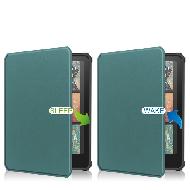 Hoes geschikt voor Amazon Kindle Paperwhite 2024 (12th gen) - 7 Inch - TPU Book Case - Auto/Wake functie - Donkergroen