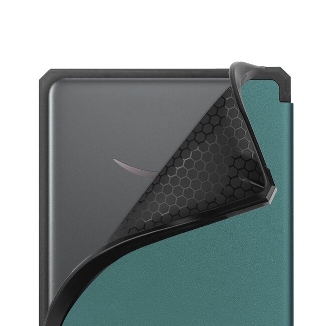Hoes geschikt voor Amazon Kindle Paperwhite 2024 (12th gen) - 7 Inch - TPU Book Case - Auto/Wake functie - Donkergroen