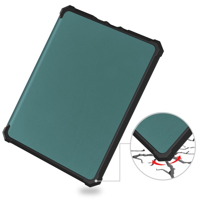 Hoes geschikt voor Amazon Kindle Paperwhite 2024 (12th gen) - 7 Inch - TPU Book Case - Auto/Wake functie - Donkergroen