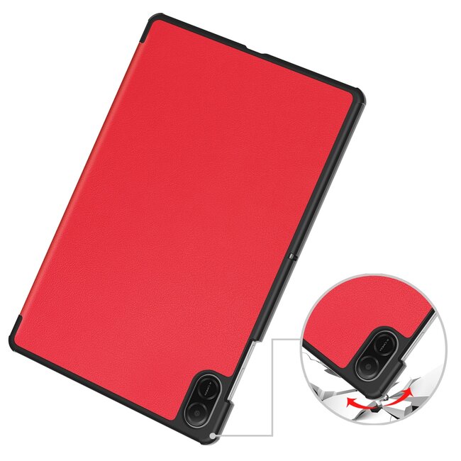 Case2go - Tablet hoes geschikt voor Honor Pad X8a - Tri-Fold Book Case - Auto Wake/Sleep functie - Rood