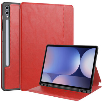 Case2go Case2go - Hoes geschikt voor Samsung Galaxy Tab S10 Plus (2024)  - Ultimate Business Book Case  - 12.4 Inch - Rood