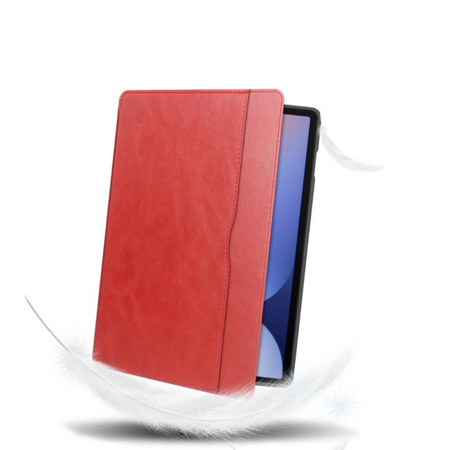 Case2go - Hoes geschikt voor Samsung Galaxy Tab S10 Plus (2024)  - Ultimate Business Book Case  - 12.4 Inch - Rood