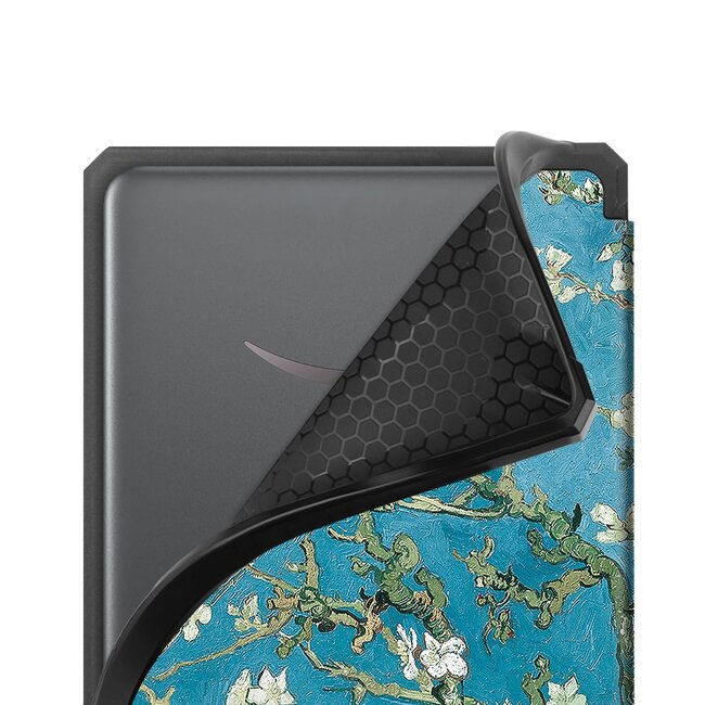 Hoes geschikt voor Amazon Kindle Paperwhite 2024 (12th gen) - 7 Inch - TPU Book Case - Auto/Wake functie - Witte bloesem