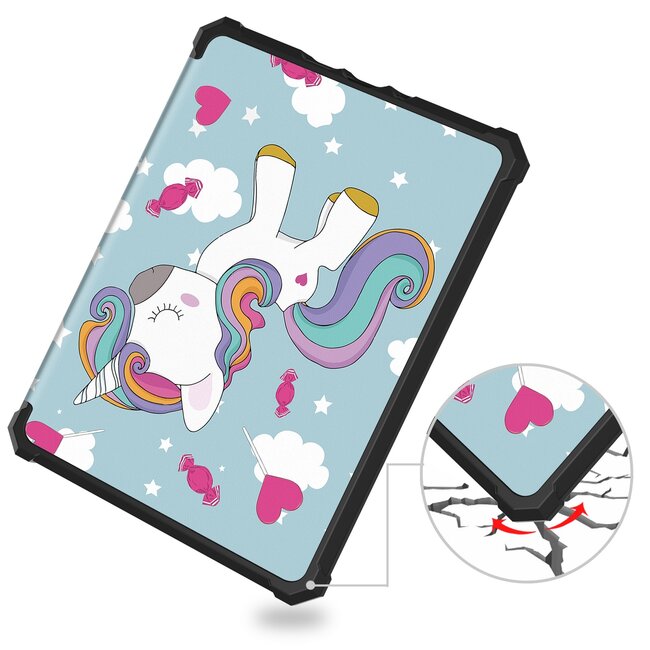 Hoes geschikt voor Amazon Kindle Paperwhite 2024 (12th gen) - 7 Inch - TPU Book Case - Auto/Wake functie - Eenhoorn